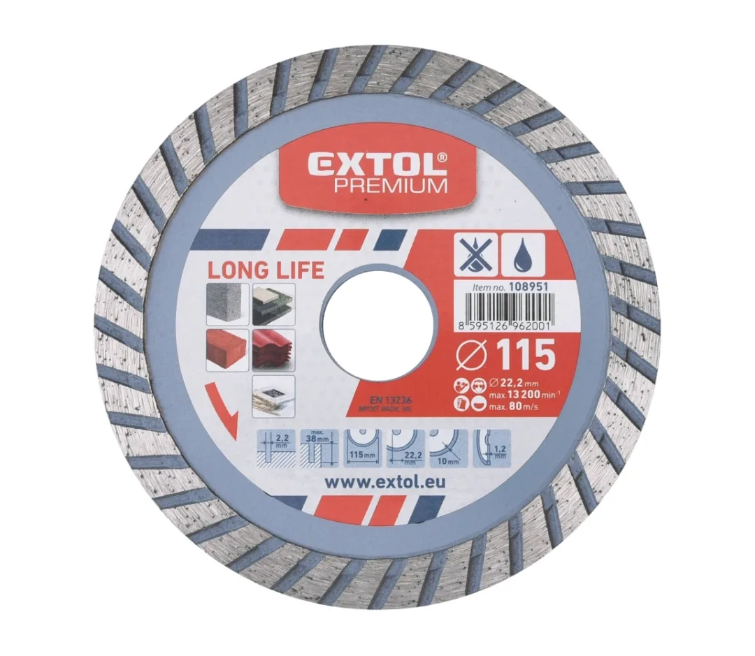 kotouč diamantový řezný, turbo Long Life - suché i mokré řezání, 115x22,2x2,5mm kotouč diamantový řezný, turbo Long Life - suché i mokré řezání, 115x22,2x2,5mm