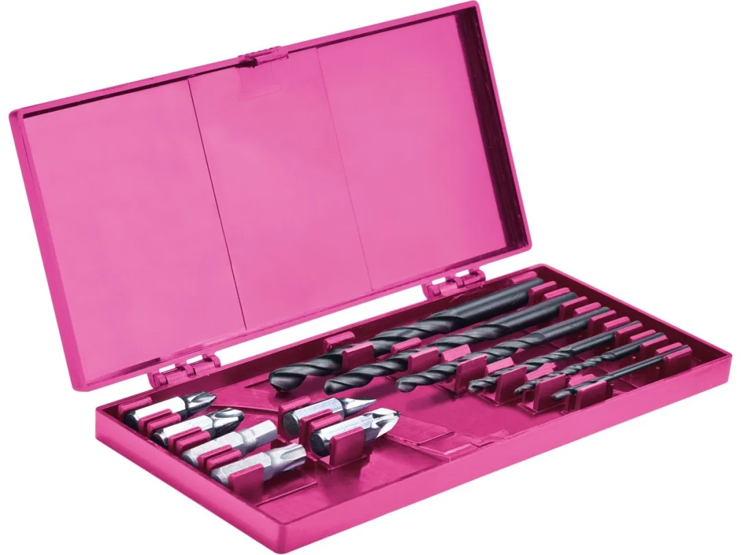 vrtací šroubovák aku, růžový, 12V Li-ion, 1300mAh, v&nbsp;tašce d