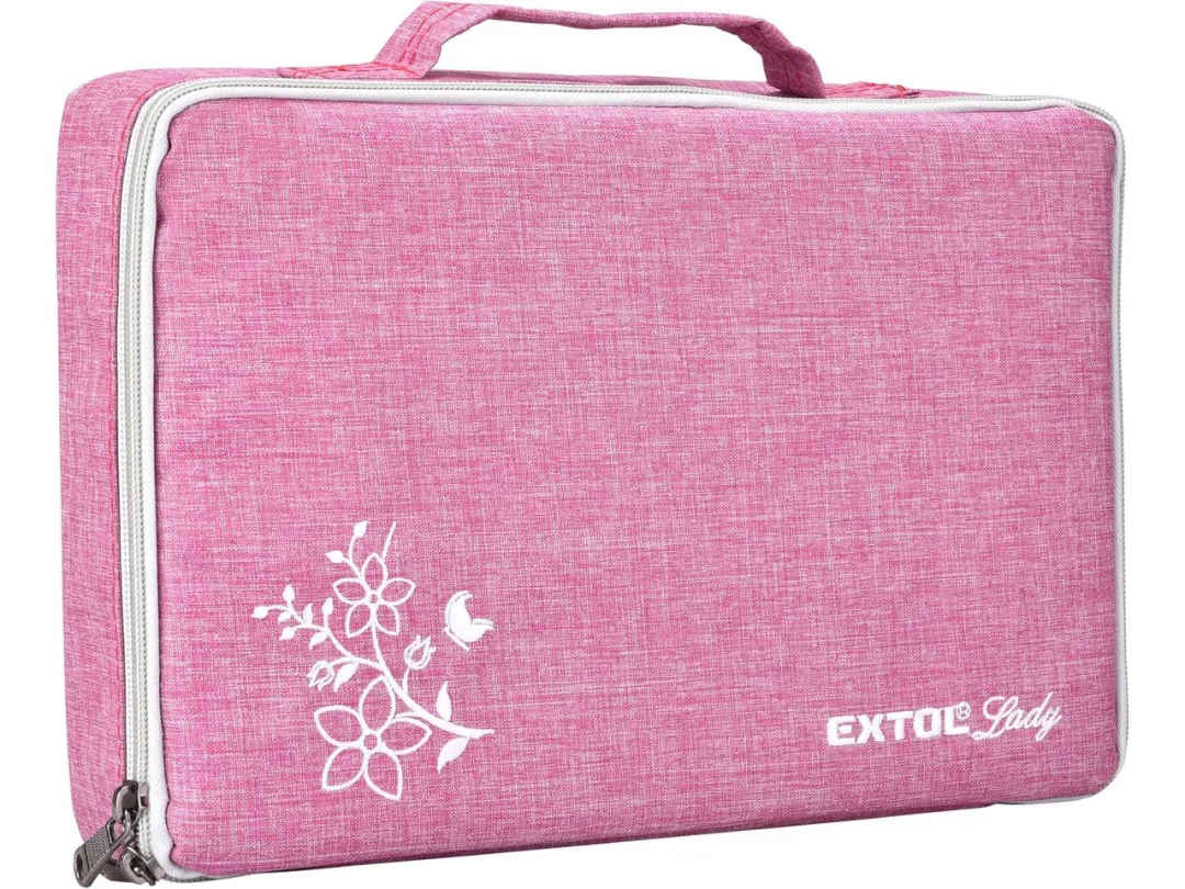 vrtací šroubovák aku, růžový, 12V Li-ion, 1300mAh, v&nbsp;tašce j