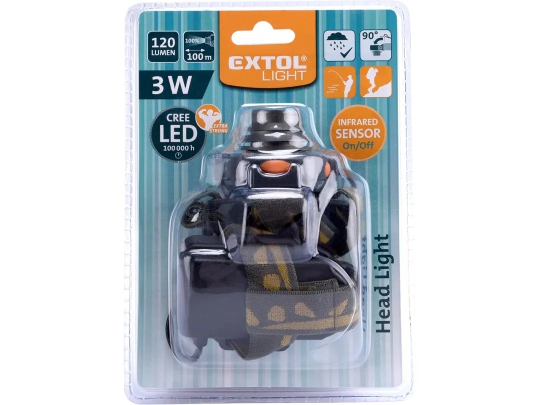 čelovka 120lm CREE se sensorem, CREE 3W XPE LED a
