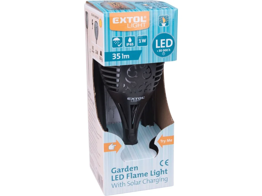 pochodeň LED s plamenem, 79cm, solární nabíjení, 35lm f