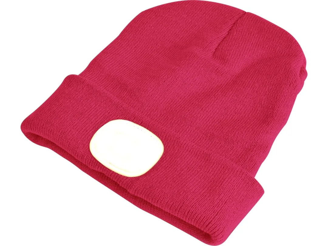 čepice s čelovkou 45lm, nabíjecí, USB, růžová, univerzální velikost c