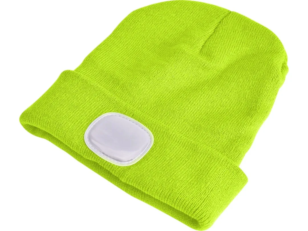 čepice s&nbsp;čelovkou 45lm, nabíjecí, USB, fluorescentní žlutá, univerzální velikost c