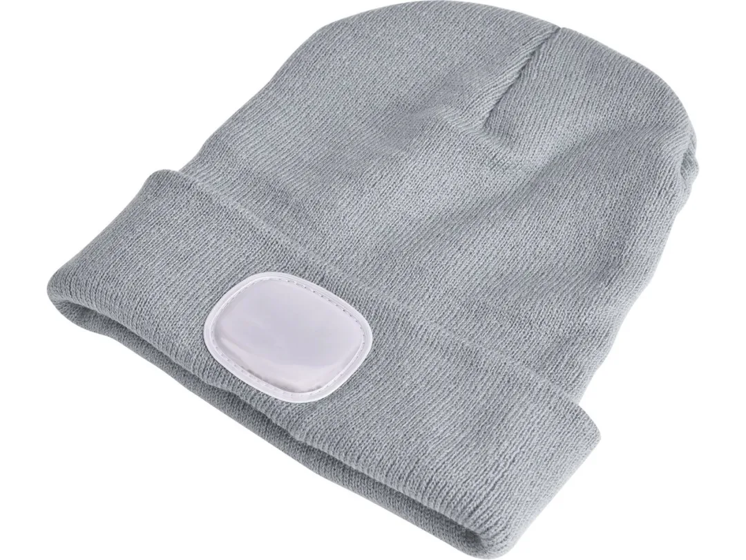 čepice s čelovkou 45lm, nabíjecí, USB, šedá, univerzální velikost c