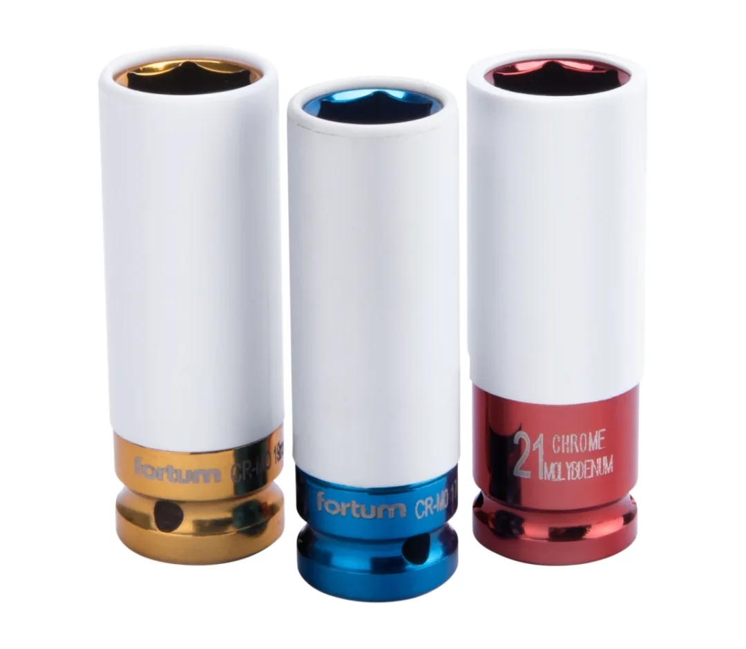 hlavice nástrčné rázové 1/2", sada 3ks, 17-19-21mm, L 86mm