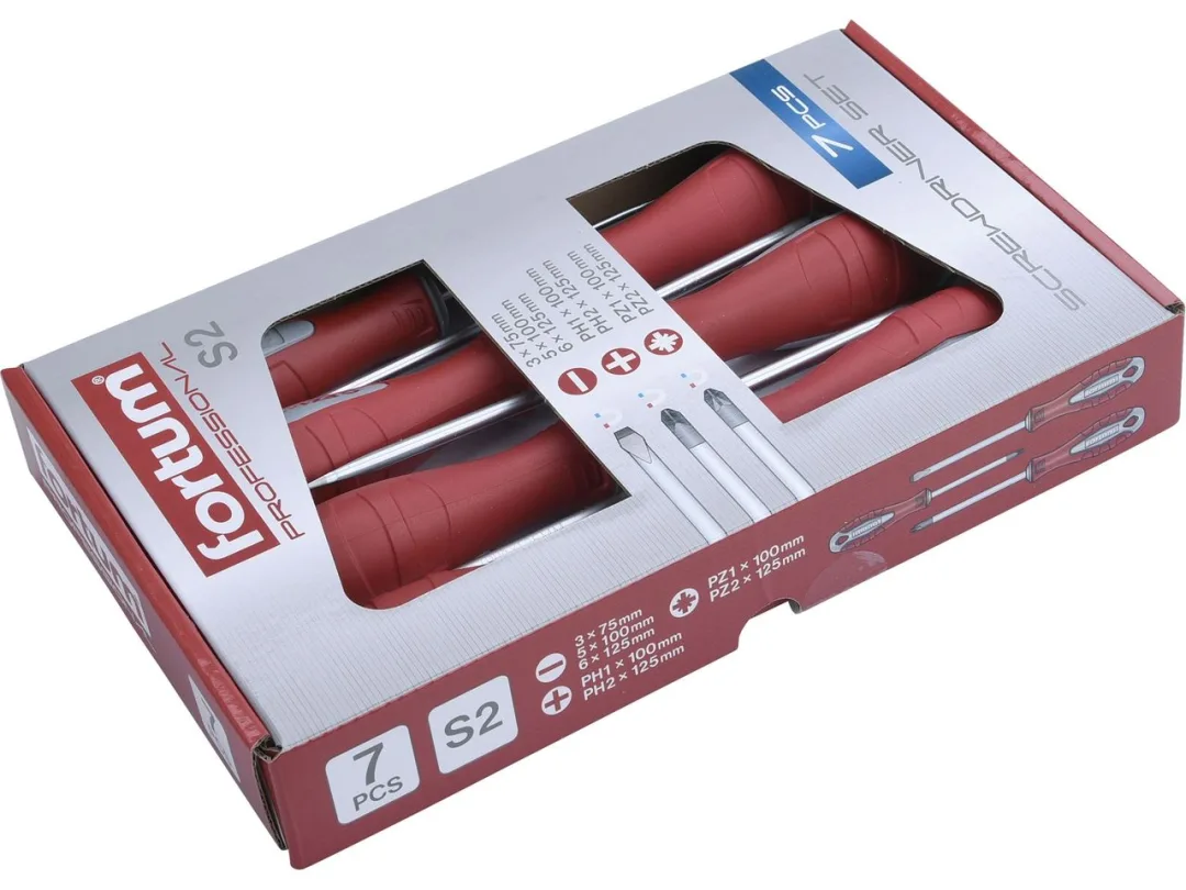 šroubováky sada 7ks, 3x(-),2x(PH),2x(PZ), S2 b
