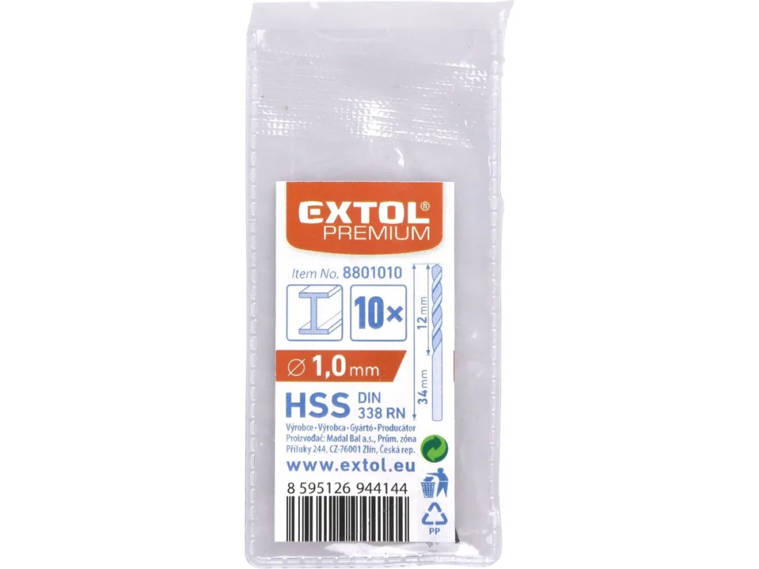 vrták do kovu HSS, bal 10ks, 1,0mm a