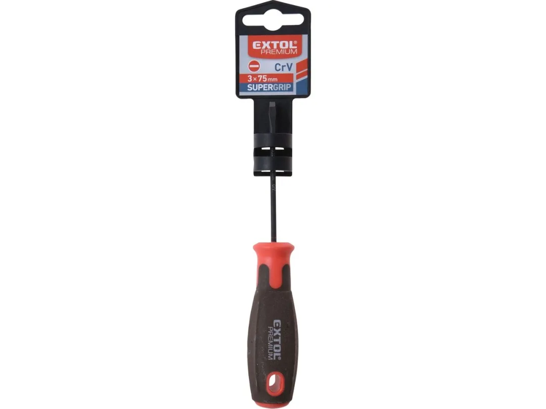 šroubovák plochý SUPERGRIP, (-) 3x75mm, CrV b