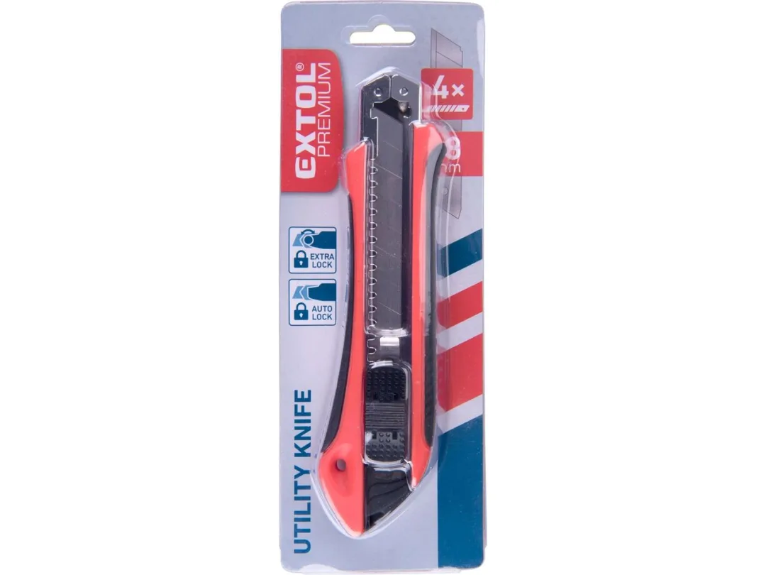 nůž ulamovací s kovovou výstuhou a zásobníkem, 18mm Auto-lock b