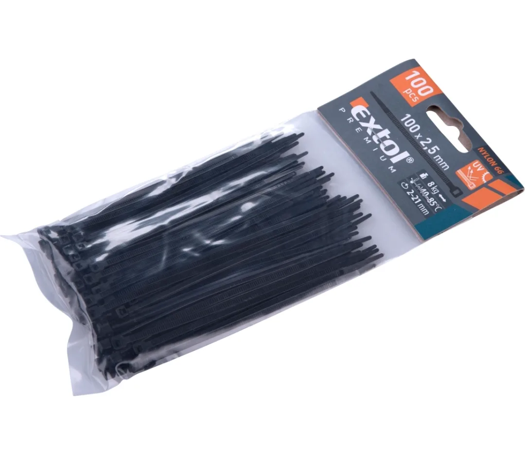 úvazky kabelové 2,5x100mm černé 100ks nylon úvazky kabelové 2,5x100mm černé 100ks nylon
