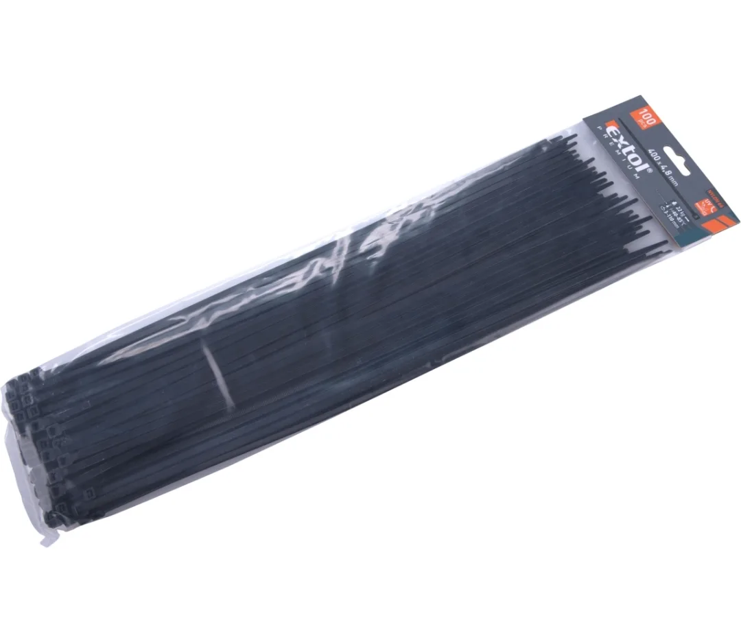 úvazky kabelové 4,8x400 černé 100ks nylon úvazky kabelové 4,8x400 černé 100ks nylon