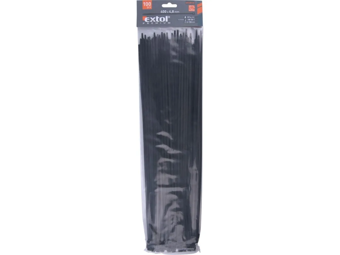 úvazky kabelové 4,8x400 černé 100ks nylon a