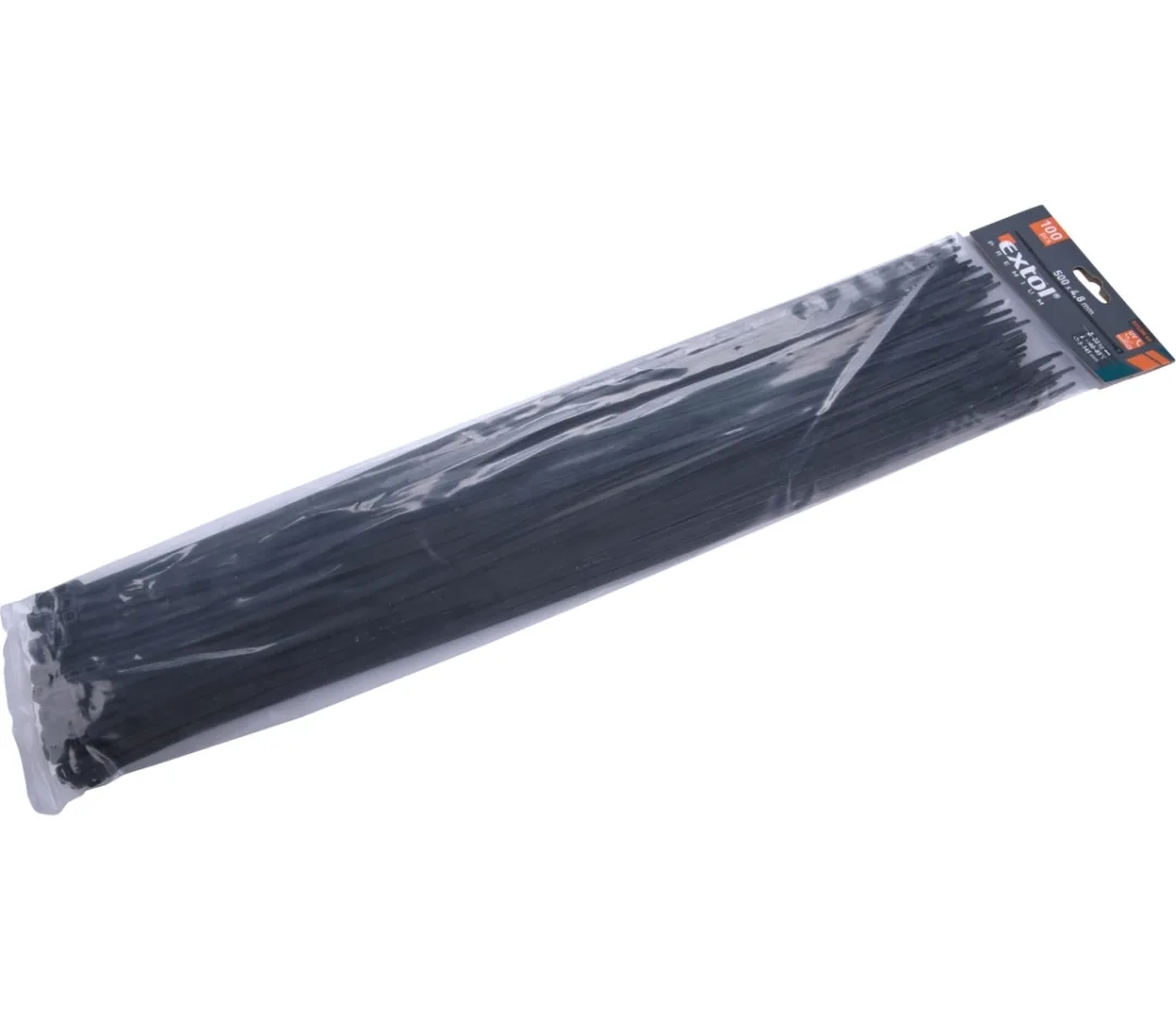 úvazky kabelové 4,8x500 černé 100ks nylon úvazky kabelové 4,8x500 černé 100ks nylon