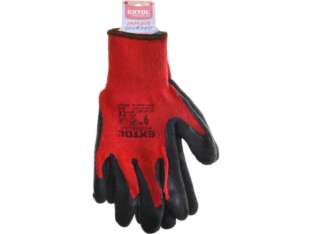 rukavice bavlněné polomáčené v&nbsp;latexu, velikost 9