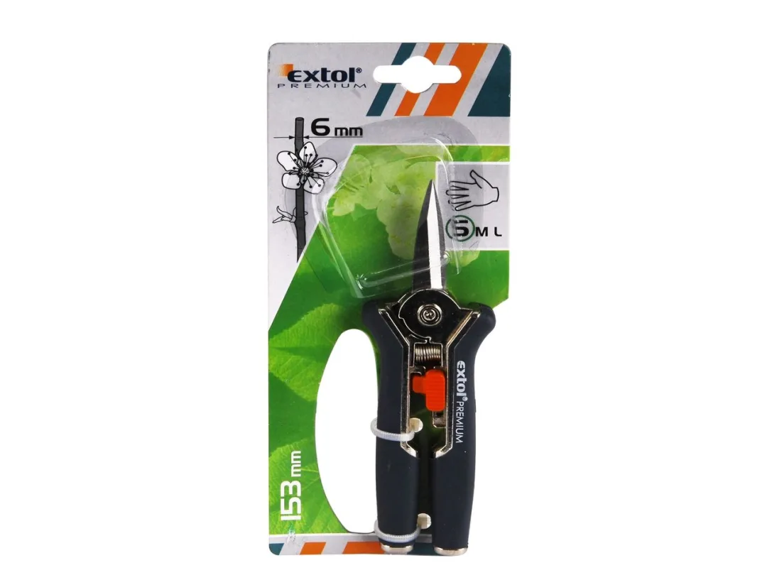nůžky zahradnické přímé, mini, 153mm, NEREZ b
