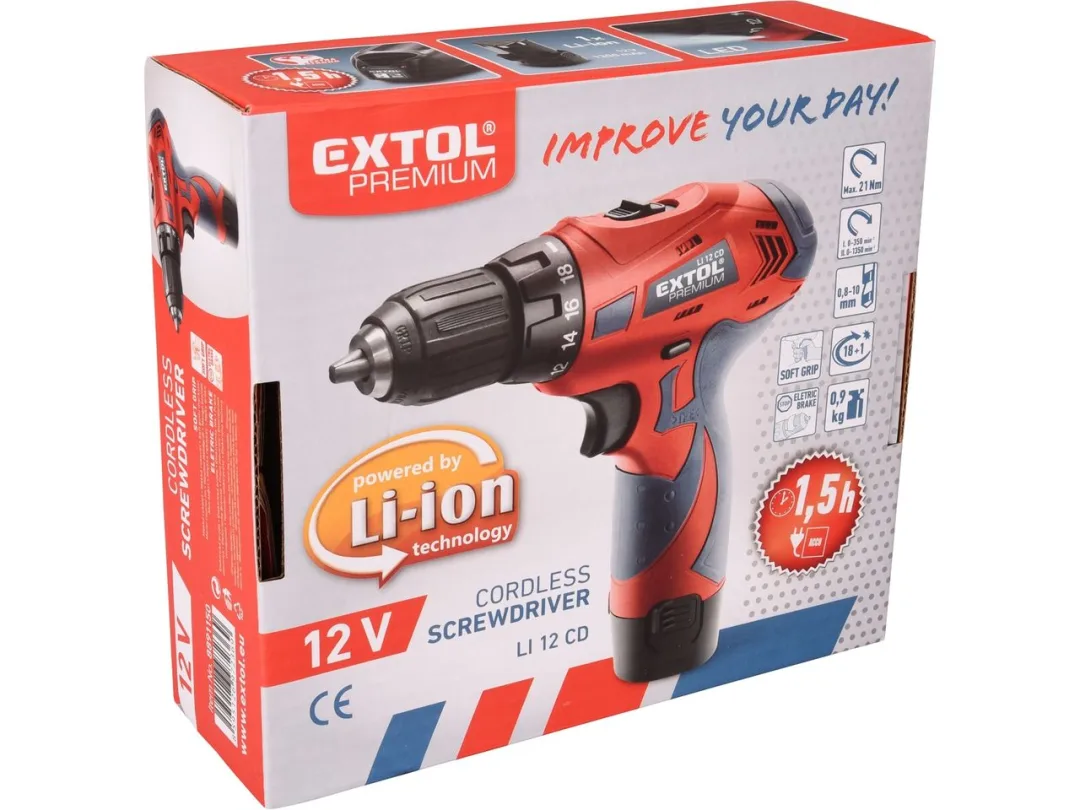 vrtací šroubovák aku, 12V Li-ion, 1500mAh i