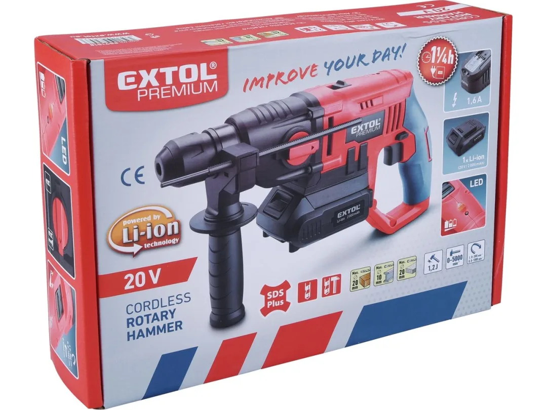 kladivo vrtací aku SHARE20V, SDS plus, 20V Li-ion, bez baterie a nabíječky d