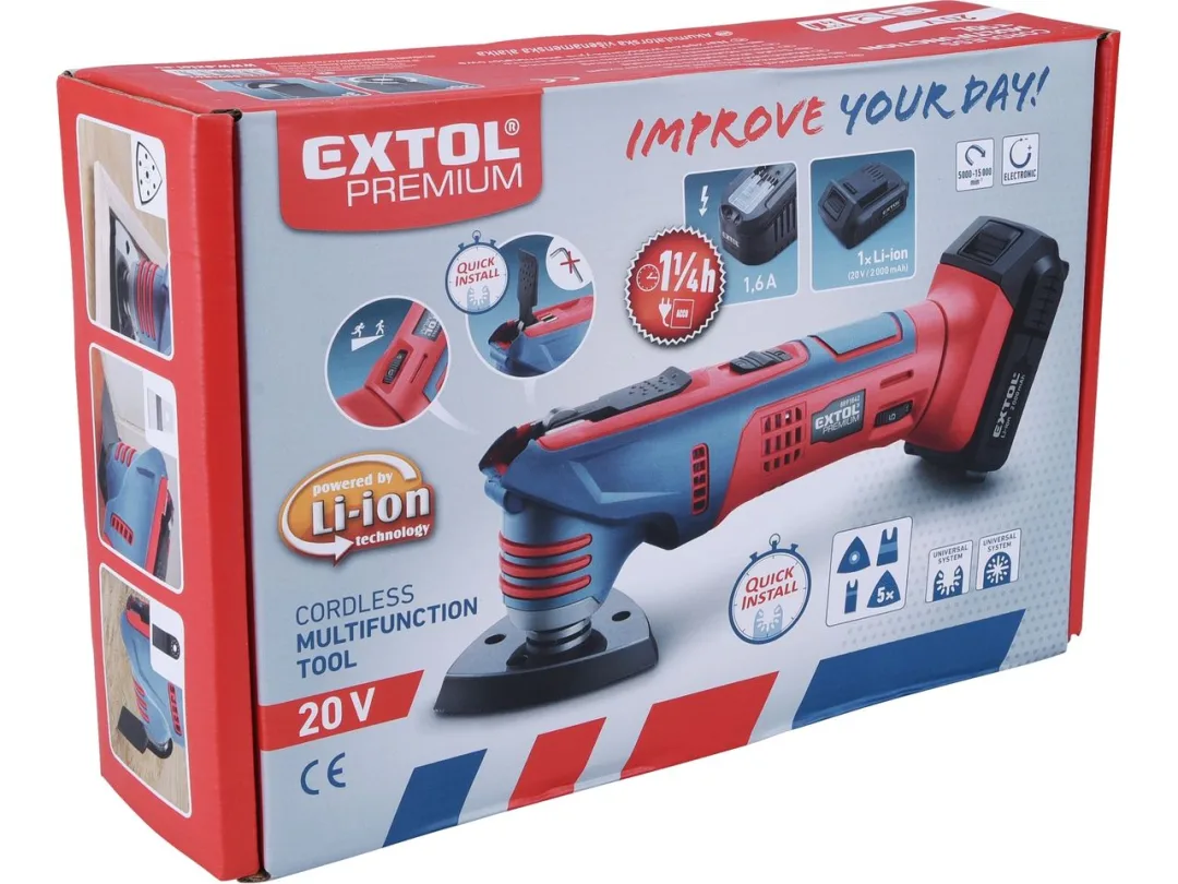 bruska multifunkční aku SHARE20V, rychloupínací, 20V Li-ion, 2000mAh k