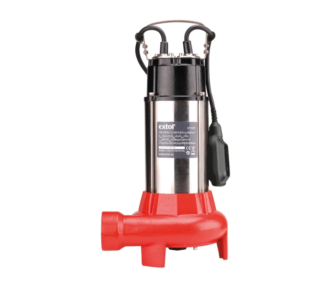 čerpadlo ponorné kalové s řezacím nožem, 1100W, 16200l/hod=270l/min čerpadlo ponorné kalové s řezacím nožem, 1100W, 16200l/hod=270l/min