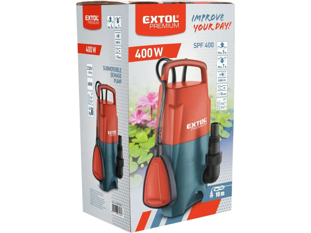 čerpadlo ponorné kalové, 400W, 8000l/hod a