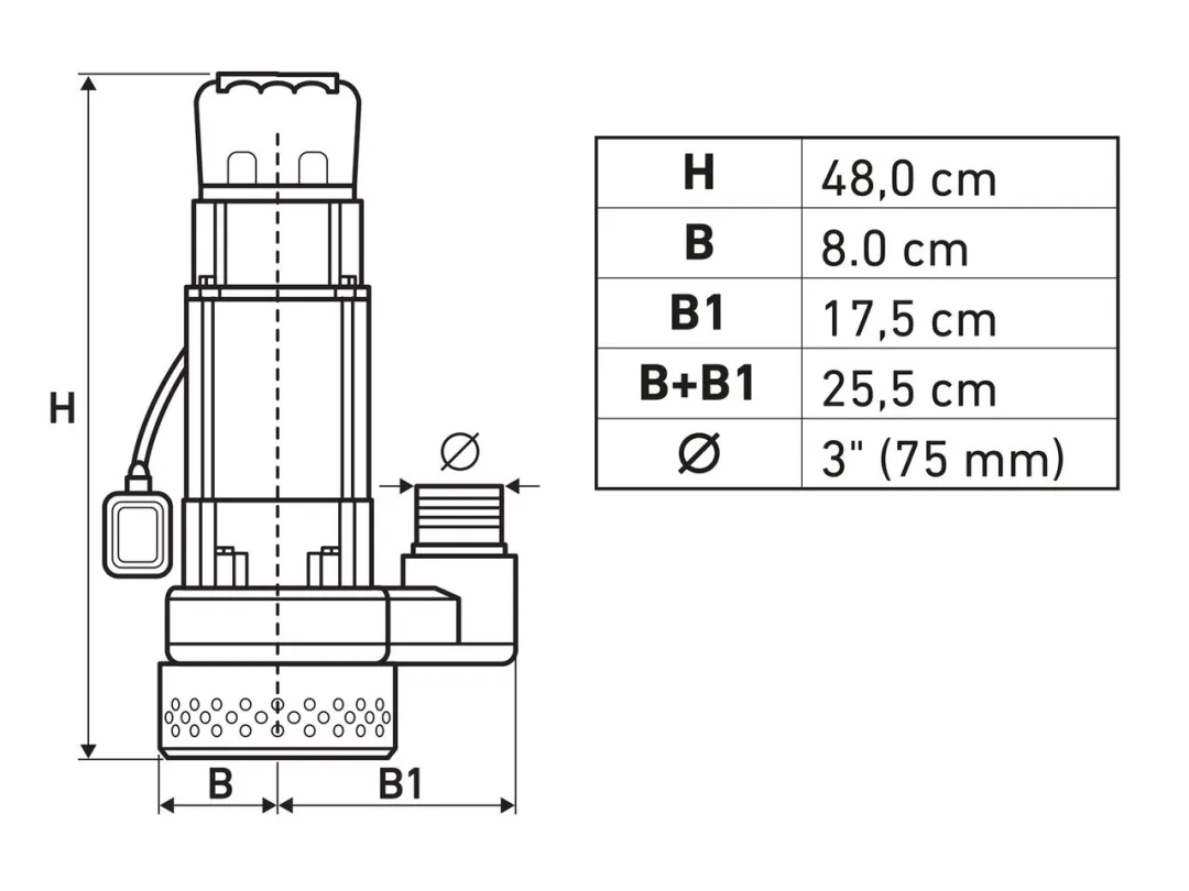 čerpadlo ponorné, 750W, 39000l/h b