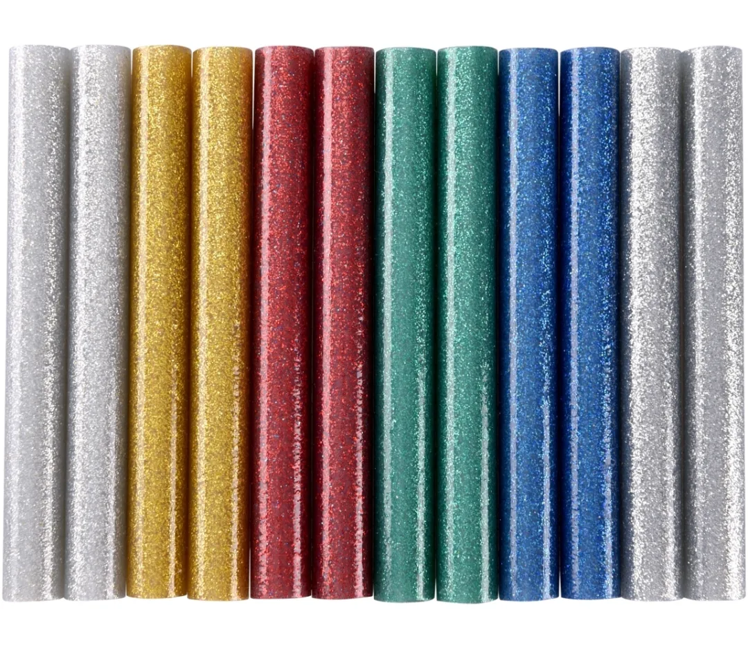 tyčinky tavné, mix barev se třpytem (glitter), pr.11x100mm, 12ks tyčinky tavné, mix barev se třpytem (glitter), pr.11x100mm, 12ks
