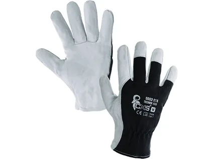 Rukavice TECHNIK ECO, kombinované, černo-bílé, vel. 09 Rukavice TECHNIK ECO, kombinované, černo-bílé, vel. 09