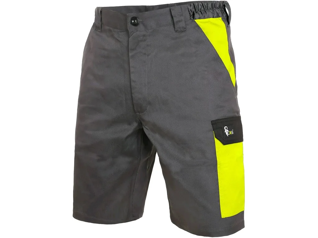 Kalhoty pánské PHOENIX, šedo-žluté, 65% polyester 35% bavlna 190g/m2, vel. 46 - 64 - 