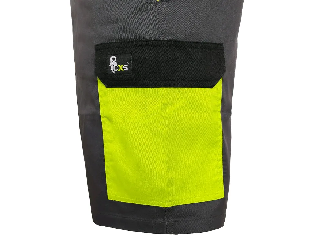 Kalhoty pánské PHOENIX, šedo-žluté, 65% polyester 35% bavlna 190g/m2, vel. 46 - 64 b