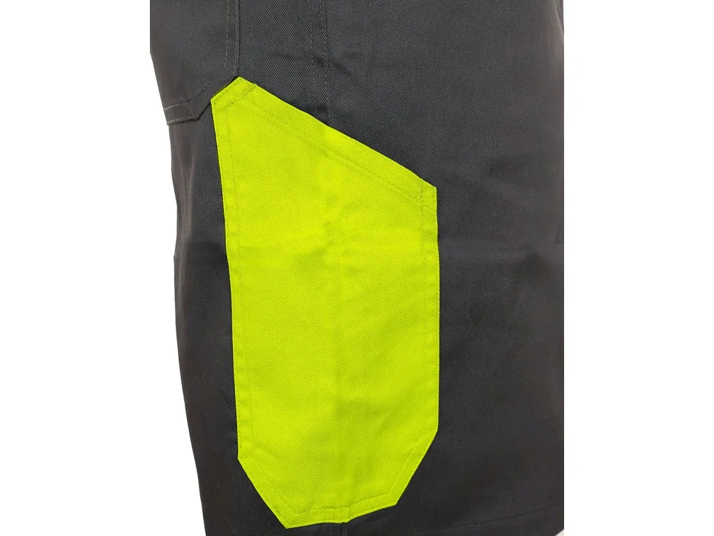Kalhoty pánské PHOENIX, šedo-žluté, 65% polyester 35% bavlna 190g/m2, vel. 46 - 64 c