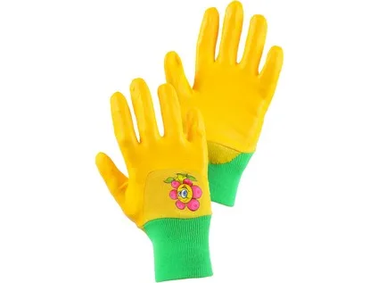 Rukavice DRAGO, dětské, máčené v nitrilu, žluté, vel. 05 Rukavice DRAGO, dětské, máčené v nitrilu, žluté, vel. 05