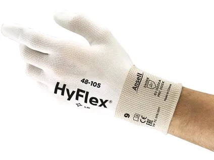 Povrstvené rukavice ANSELL HYFLEX 48-105, bílé, vel. 7 Povrstvené rukavice ANSELL HYFLEX 48-105, bílé, vel. 7