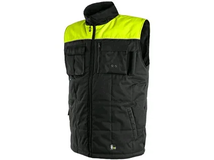 Pánská zimní vesta SEATTLE, fleece, černo-žlutá, vel. M Pánská zimní vesta SEATTLE, fleece, černo-žlutá, vel. M