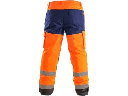 Kalhoty CARDIFF, výstražné, zateplené, pánské, oranžové, vel.S a