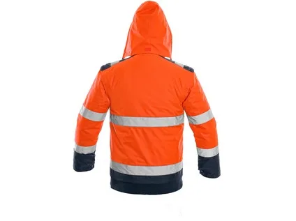 Bunda LUTON, výstražná, oranžovo-modrá, vel. L a