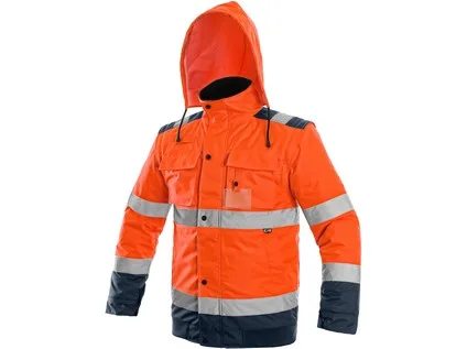 Bunda LUTON, výstražná, oranžovo-modrá, vel. 2XL Bunda LUTON, výstražná, oranžovo-modrá, vel. 2XL