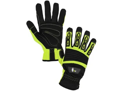 Rukavice YEMA, kombinovaná, žluto-černá, vel. 10 Rukavice YEMA, kombinovaná, žluto-černá, vel. 10