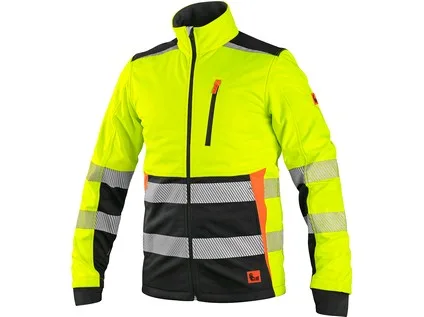 Bunda CXS BENSON, výstražná, softshell, žluto-černá, vel. S Bunda CXS BENSON, výstražná, softshell, žluto-černá, vel. S