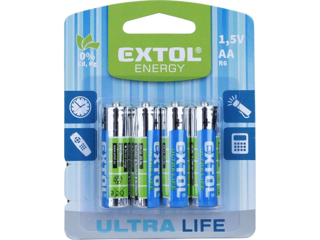 baterie zink-chloridové, 4ks, 1,5V AA (R6) a