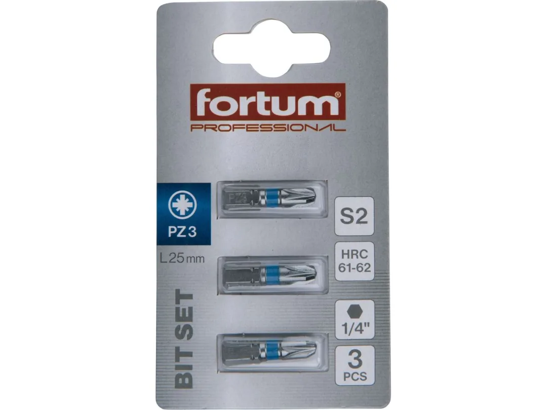 bit křížový pozidriv, sada 3ks, PZ 3x25mm, S2 a