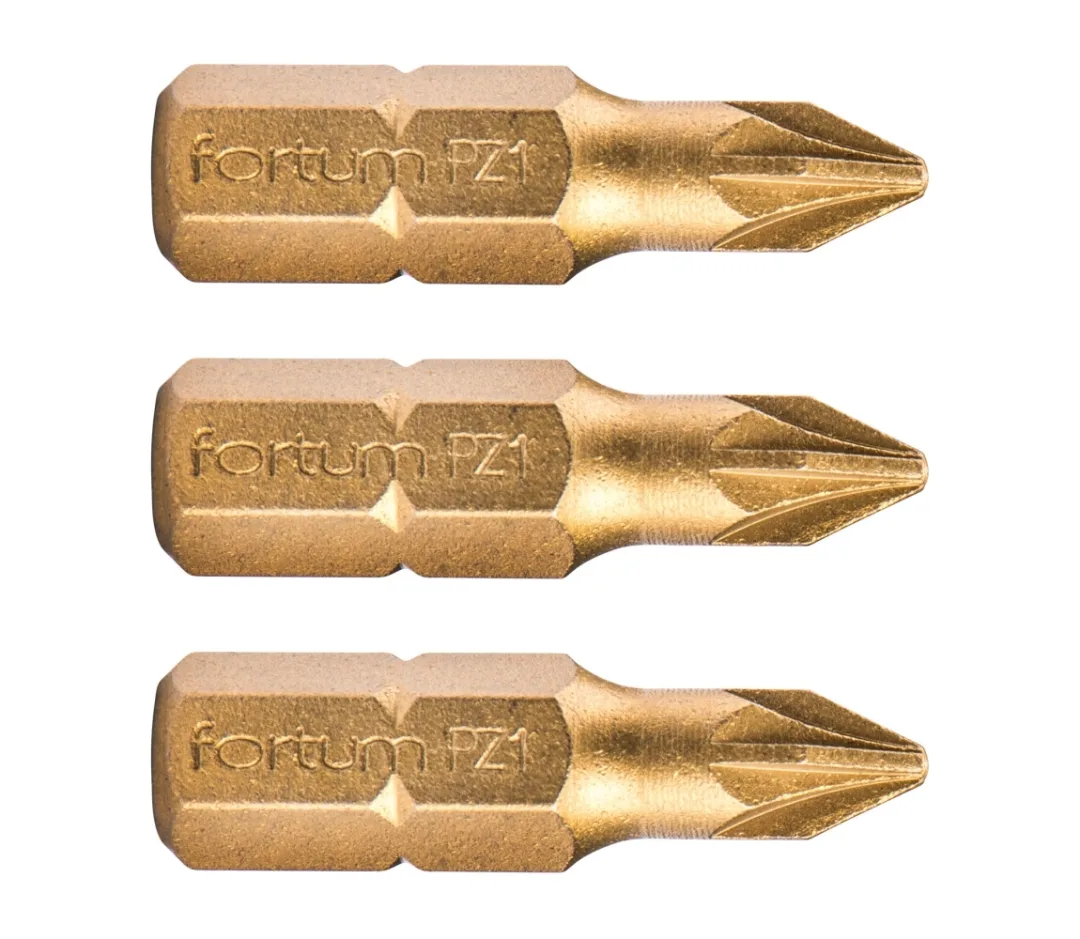 bit křížový pozidriv, sada 3ks, PZ 1x25mm,titan. úprava, S2 bit křížový pozidriv, sada 3ks, PZ 1x25mm,titan. úprava, S2