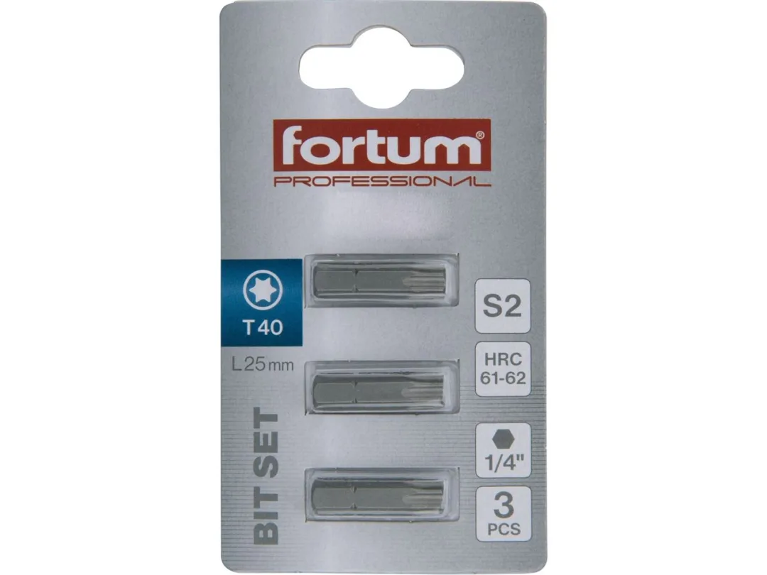 bit TORX, sada 3ks, T 40x25mm, S2 a