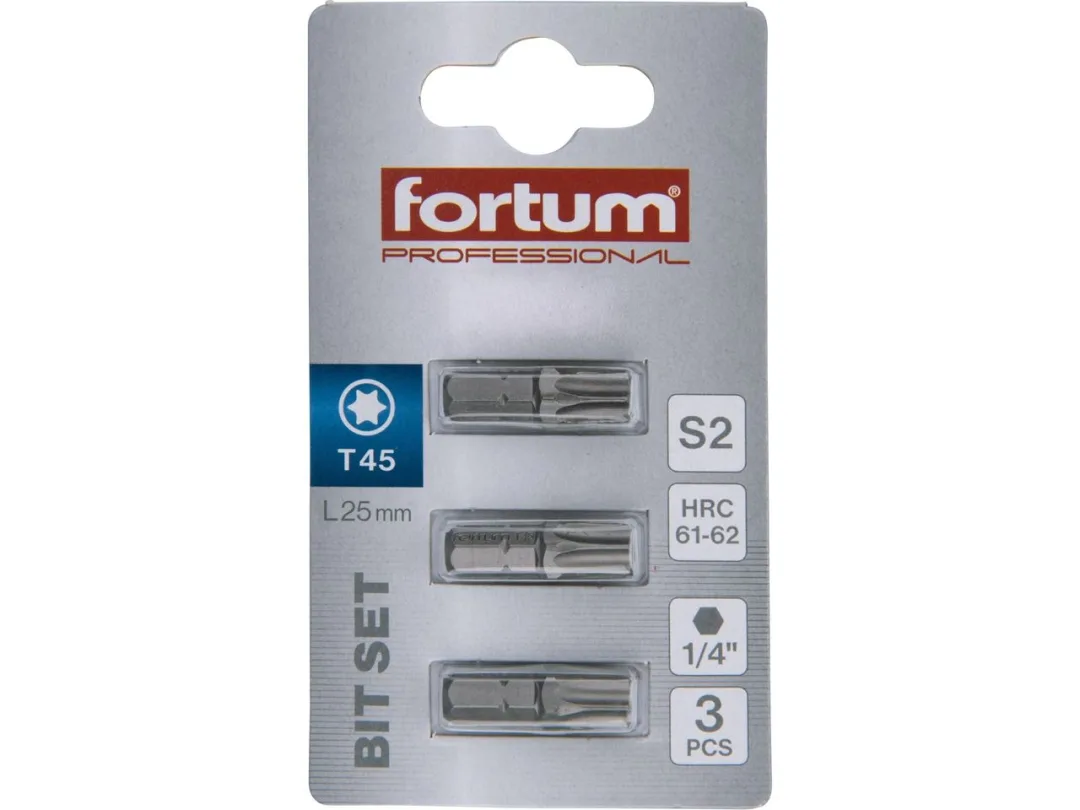 bit TORX, sada 3ks, T 45x25mm, S2 a