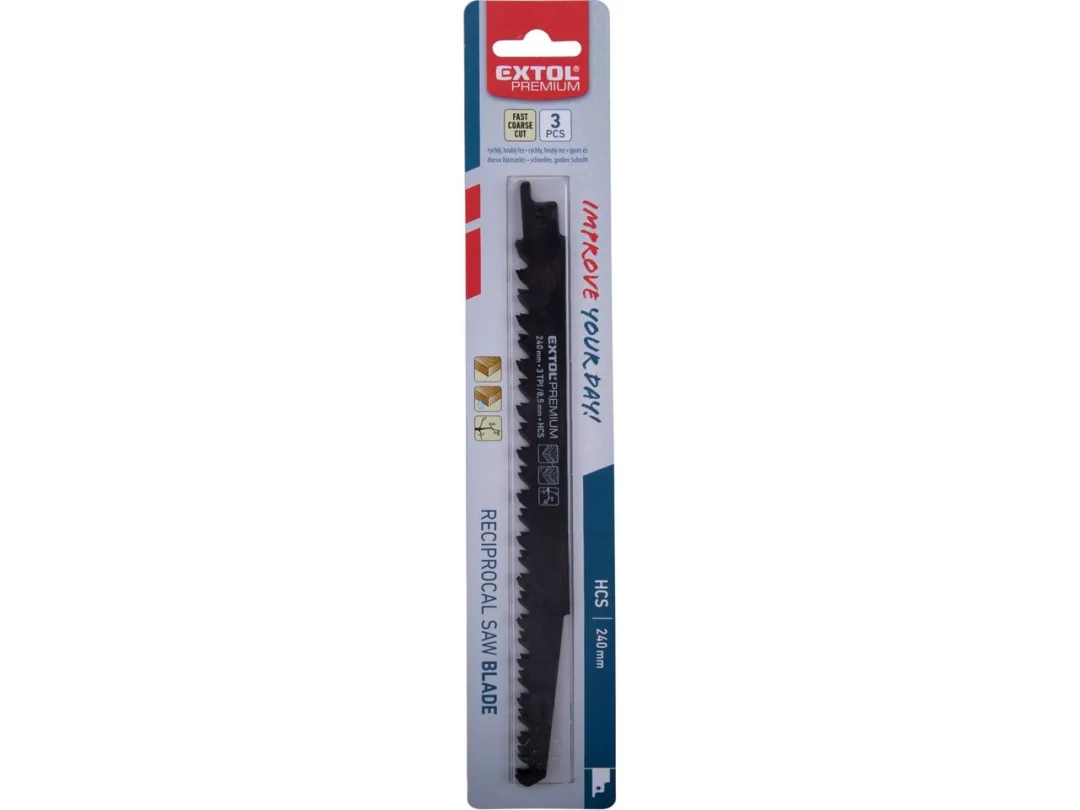plátky do pily ocasky 3ks, 240x19x1,5mm, HCS b