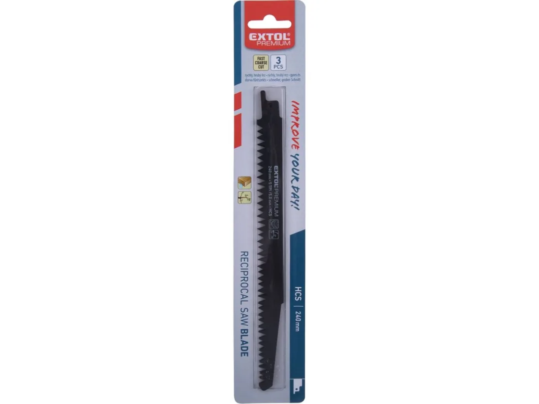 plátky do pily ocasky 3ks, 240x19x1,5mm, HCS b