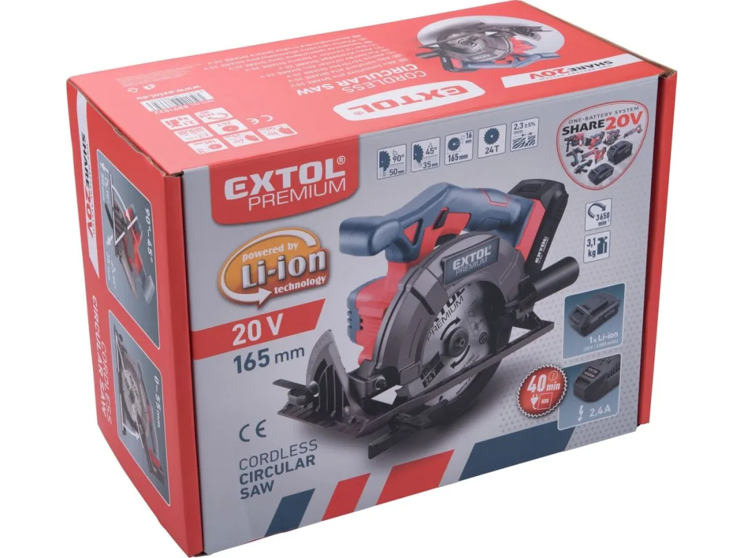 pila kotoučová aku SHARE20V, 165mm, 20V Li-ion, 2000mAh f