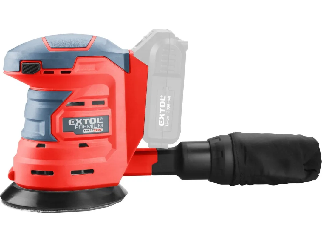 bruska excentrická aku SHARE20V, 125mm, 20V Li-ion, bez baterie a nabíječky c