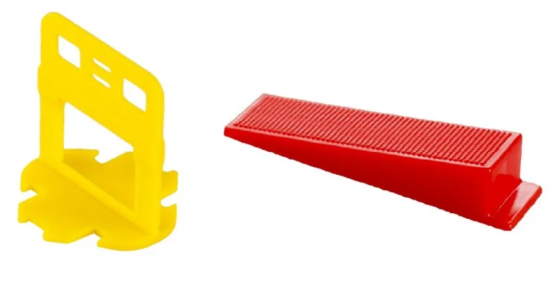 Nivelační sada - spony 1.5mm 400ks, klíny 200ks box Nivelační sada - spony 1.5mm 400ks, klíny 200ks box