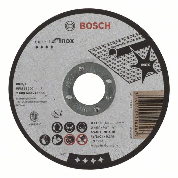 Dělicí kotouč rovný Expert for Inox AS 46 T INOX BF, 115 mm, 1,6 mm Dělicí kotouč rovný Expert for Inox AS 46 T INOX BF, 115 mm, 1,6 mm