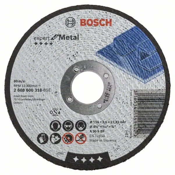 Dělicí kotouč rovný Expert for Metal A 30 S BF, 115 mm, 2,5 mm Dělicí kotouč rovný Expert for Metal A 30 S BF, 115 mm, 2,5 mm